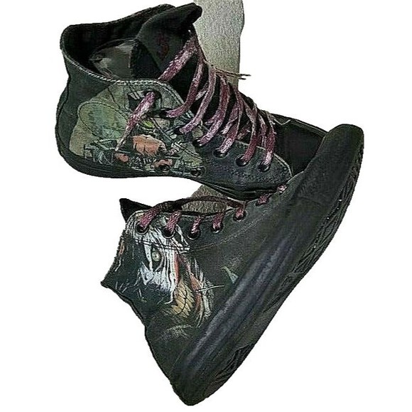 JOKER Converse Black Hi Tops Unisex Womens Size 6 Mens 4 DC Comics EU 36.5 - Picture 2 of 10